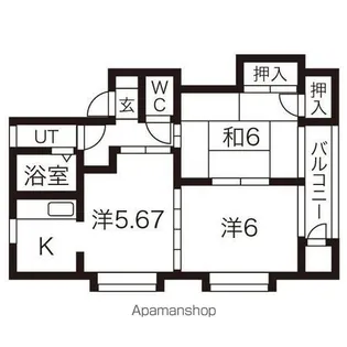 タウンハウスヨシダF5【2階】の間取り