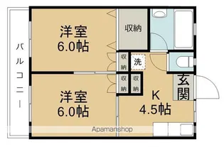 ルミエール上杉【303号室】の間取り