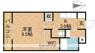 S・ポワール【103号室】の間取り