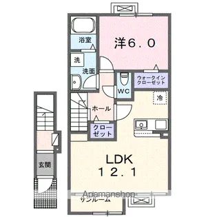 ヴィラ ルーチェ A【2階】の間取り