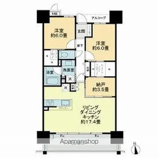 サーパス橘通東【3階】の間取り