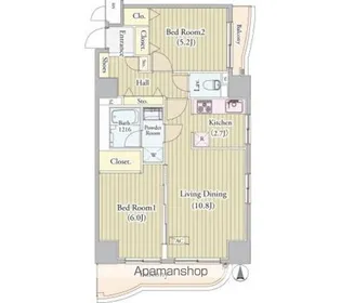 センテニアルタワー【9階】の間取り