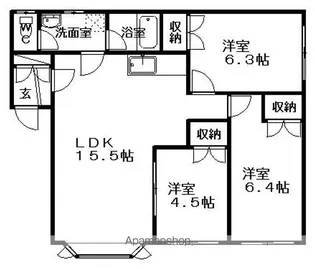 クルビデンス【202号室】の間取り