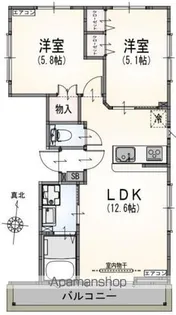 東京都中野区江原町1丁目【アパート】の間取り