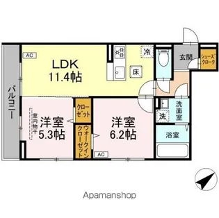 BLANC CUBE(ブラン キューブ)【1階】の間取り