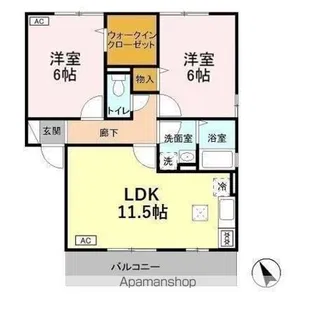 クレストコート AB【1階】の間取り