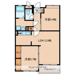 高峰ポロニア【203号室号室】の間取り