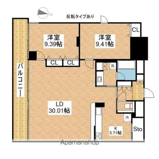レジディア東桜Ⅱ【11階】の間取り