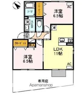 プロスパー リヨ A棟【1階】の間取り