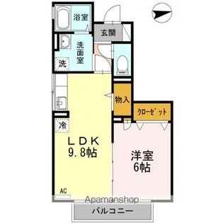 キャッスル・ユウ【1階】の間取り
