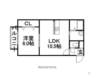 ブローニュ旭ヶ丘【4階】の間取り