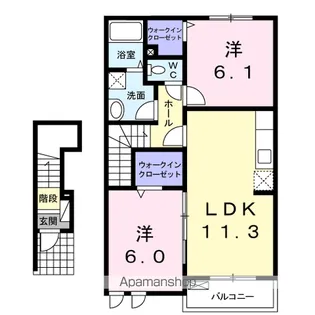 セゾン クレール【202号室】の間取り