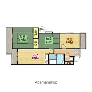 シャトー春山【101号室号室】の間取り