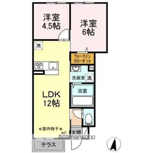 アムール フェール A棟【103号室号室】の間取り