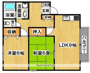 パークハイム南花田【B102号室】の間取り
