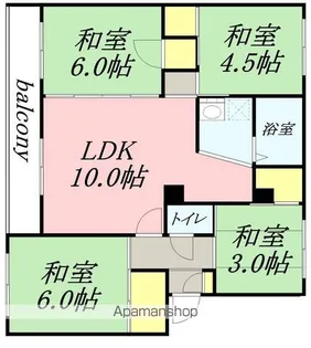 しらかば公園前(旧国家公務員宿舎)【4階】の間取り