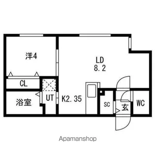 MONTAGNE南9条【2階】の間取り