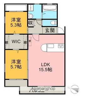 ハイツアボカド【1階】の間取り