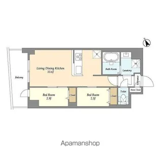 2LDKの間取り画像