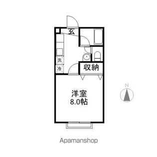 パークサイドⅠ【1D号室】の間取り