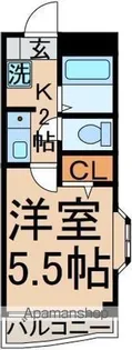 アーバンシティ宝蔵橋【3階】の間取り