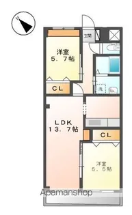 クリスタルガーデン【2階】の間取り