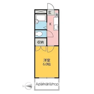 カズィーナ下小出【301号室】の間取り
