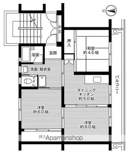 ビレッジハウス横手1号棟【105号室】の間取り