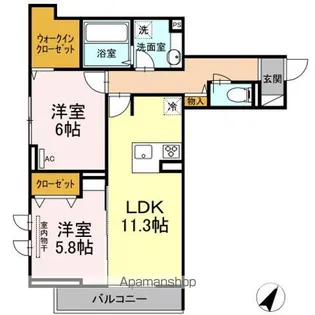 ラ・カーサ・セレーナ【3階】の間取り