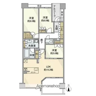ゼスタ鶴舞【2階】の間取り