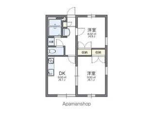 レオパレス堅田【104号室】の間取り