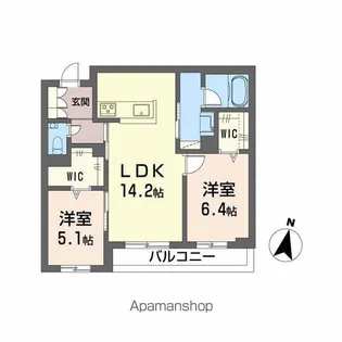 仮)シャーメゾン東大利1丁目【3階】の間取り