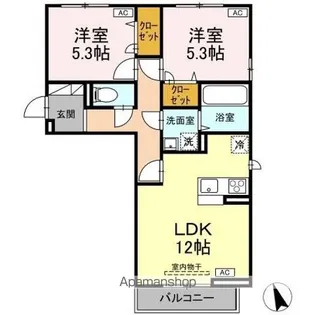 カサヴェール【2階】の間取り
