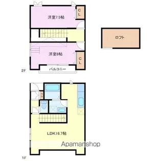 神奈川県横浜市磯子区磯子7丁目【テラスハウス】の間取り