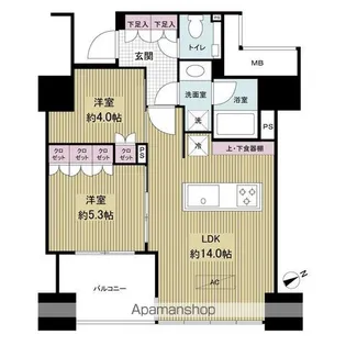 ローレルタワールネ浜松町【19階】の間取り