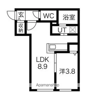 ONE STAGE二十四軒【4階】の間取り