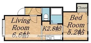 グランドハイツ手稲【2階】の間取り