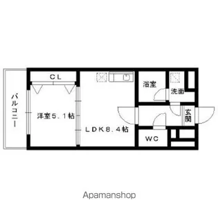 ナジェスタ大濠【6階】の間取り