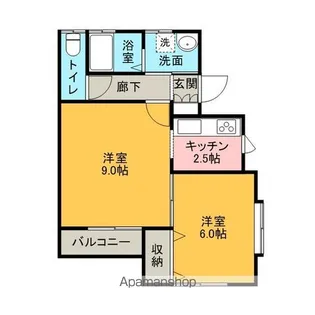 コーポ ラ・メール【F号室】の間取り