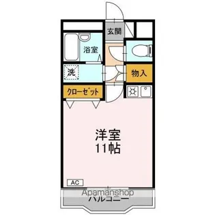 クリスタル甲府善光寺【1階】の間取り