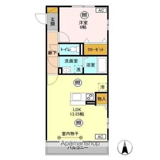 プランドール谷中 A【2階】の間取り