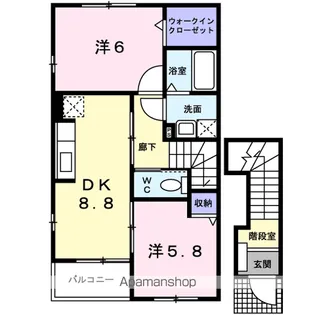 ドミール家久 D【2階】の間取り