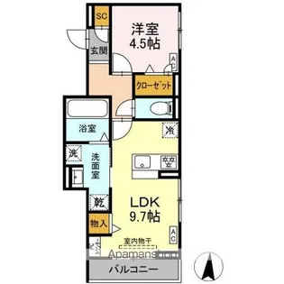 ルヴィータ大秋【2階】の間取り