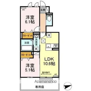 ラ メール A棟【1階】の間取り
