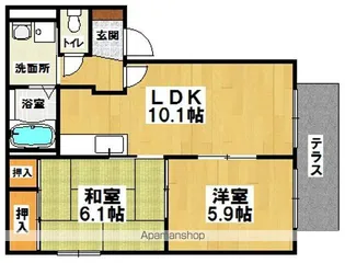 アミ緑町A・B【B101号室】の間取り