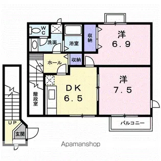 ホワイト・バーチ・ヴィラ【2階】の間取り