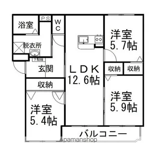 プレミアムニルス【1階】の間取り