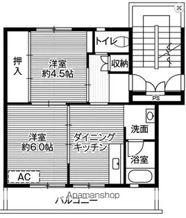 ビレッジハウス柴宿1号棟【404号室】の間取り