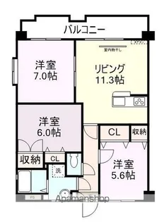 エクセレージュ中山【205号室】の間取り