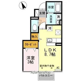 コーポ陽だまり A【1階】の間取り